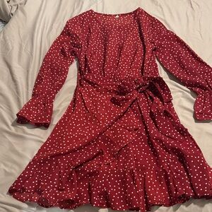 Red Polka Dot Midi Dress
